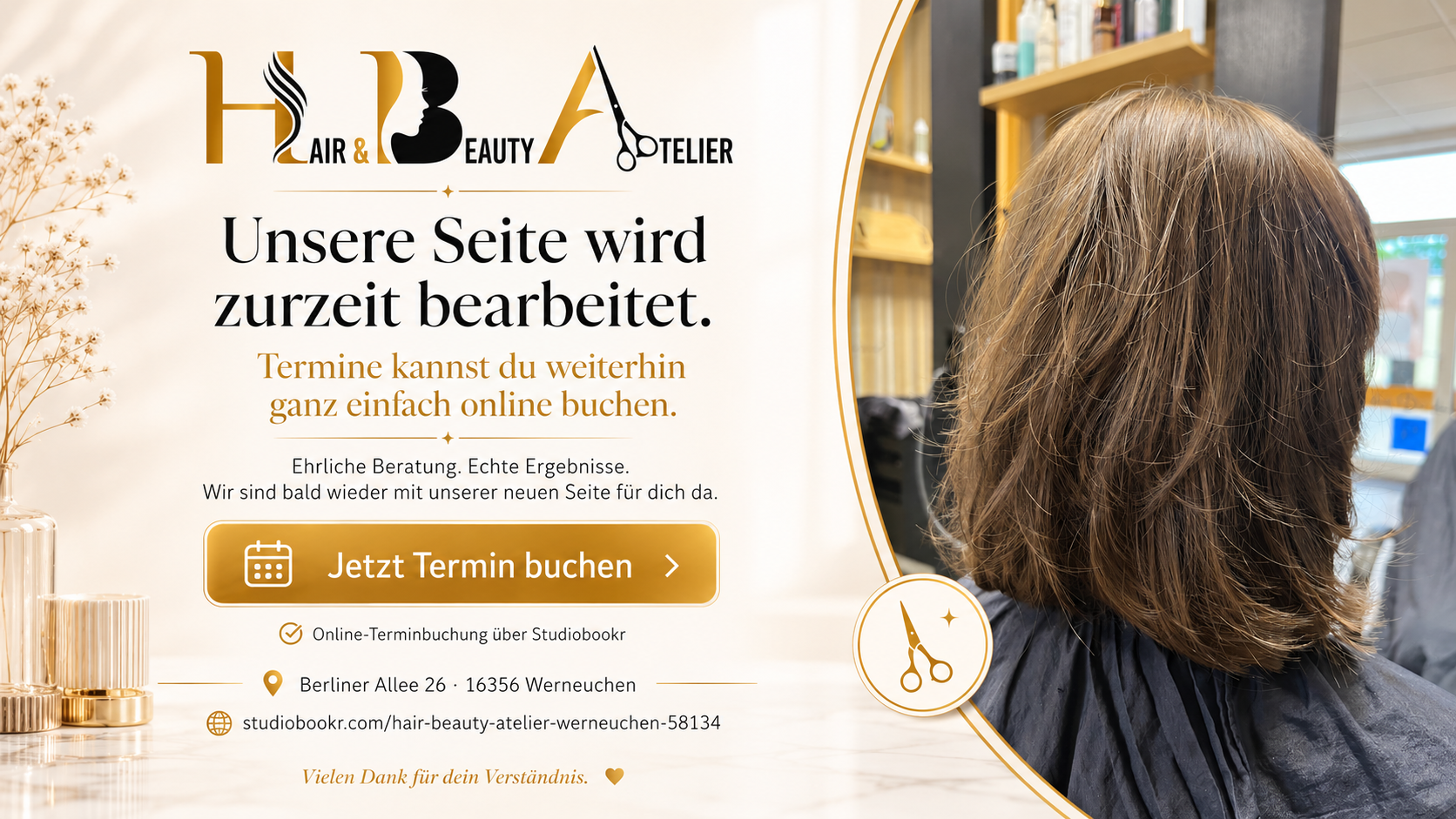 Hair & Beauty Atelier Werneuchen – Webseite wird aktuell bearbeitet, Termine online buchen